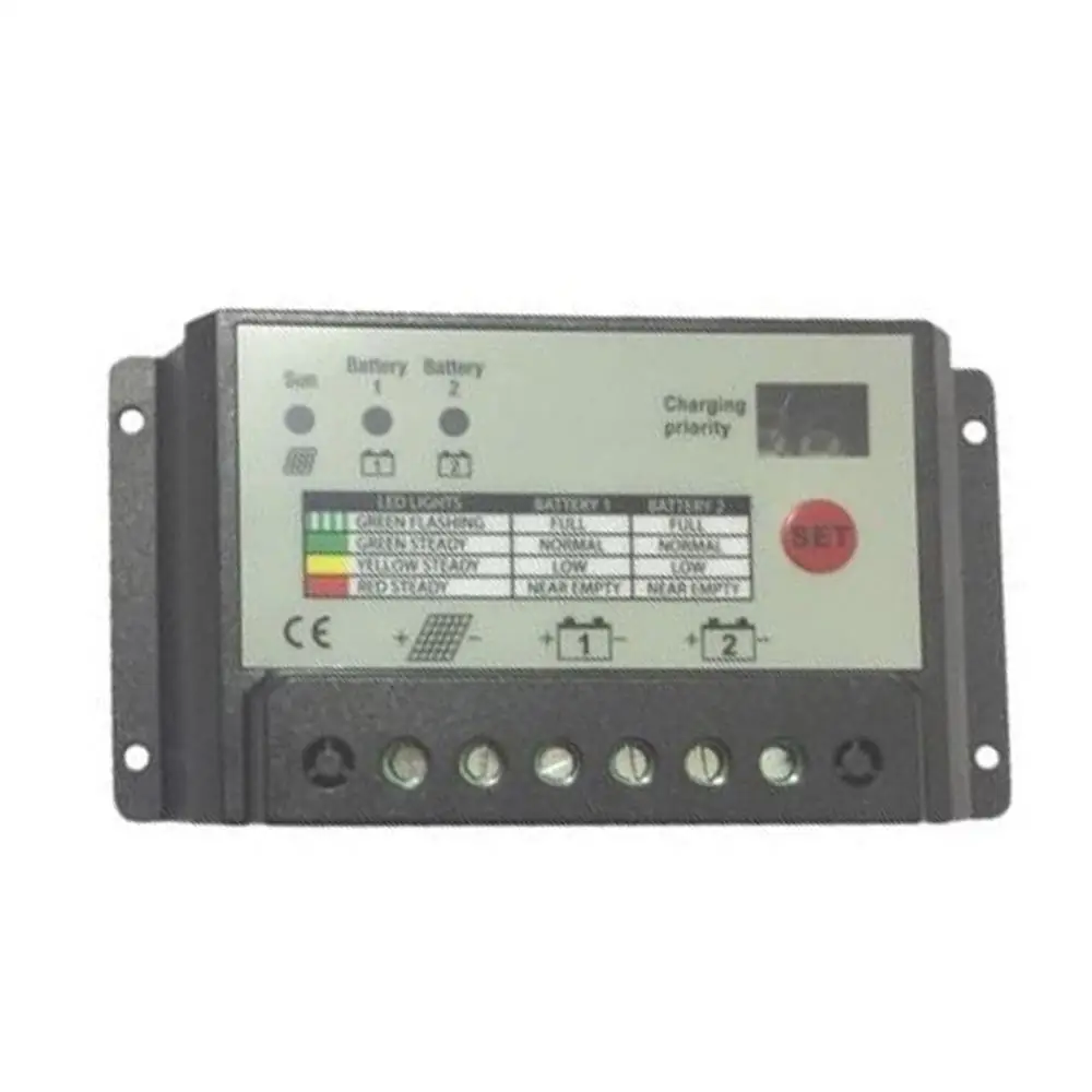 

20 Amp Dual Battery Solar Charge Controller for Charging Separately Wired 12V or 24v Batteries