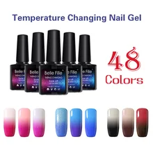 BELLE FILLE 10ml Color Temperature Change Thermo Varnishes Gel Polish UV Gel Varnish Lacquer Home Manicure soak off polish