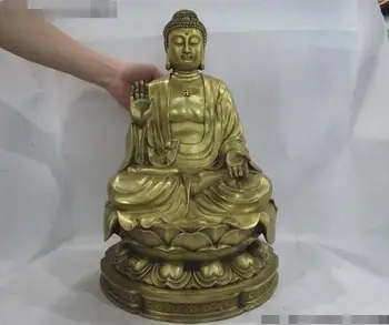

Tibet Temple Brass Copper Seat Lotus Shakyamuni Amitabha sakyamuni Buddha Statue