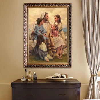 

Jesus Christ canvas print painting poster and print of Catholic wall pictures for living room home decor quadros caudros decor09