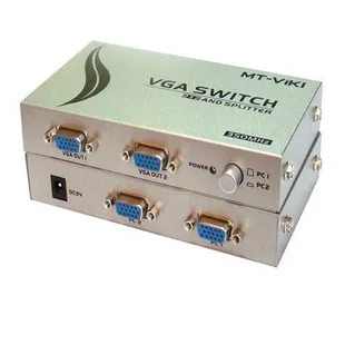 

2 in 2 out VGA Switch Splitter Metal, two hosts share two monitors video sharing 350MHz 1920 x 1440