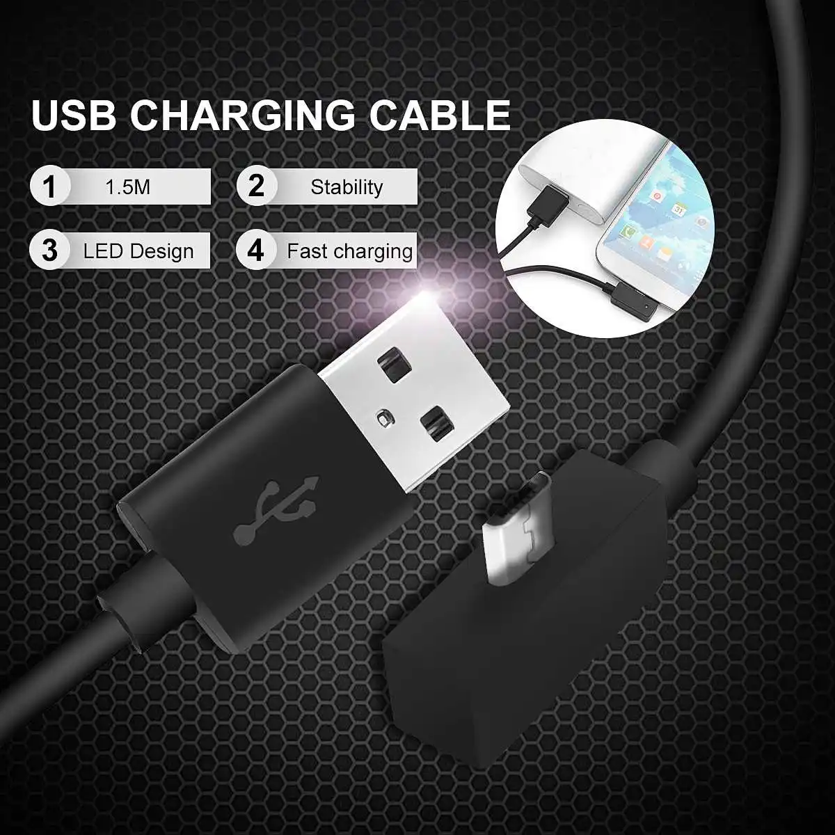 Новое поступление 20AWG 2.5A 1,5 м USB кабель для зарядки мягкая зарядная Кабельная линия светодиодный индикатор дизайн для планшета microsoft Surface 3