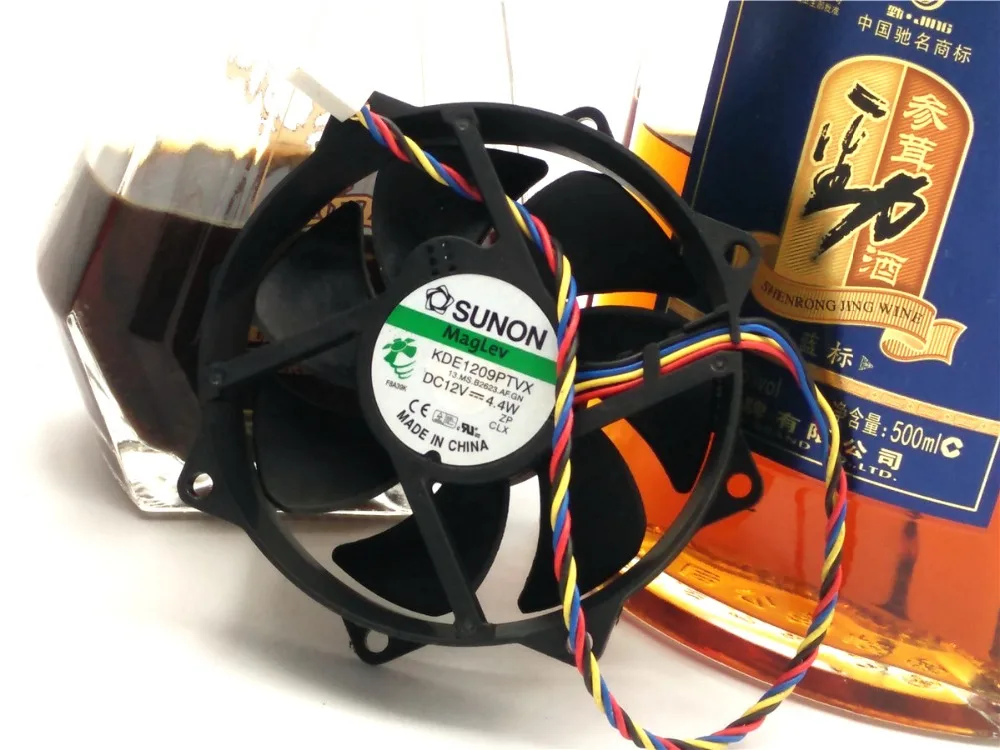 الأصلي sunon KDE1209PTVX 12 فولت 4.4 واط 9 سنتيمتر 9225 4 الأسلاك الجولة cpu fan