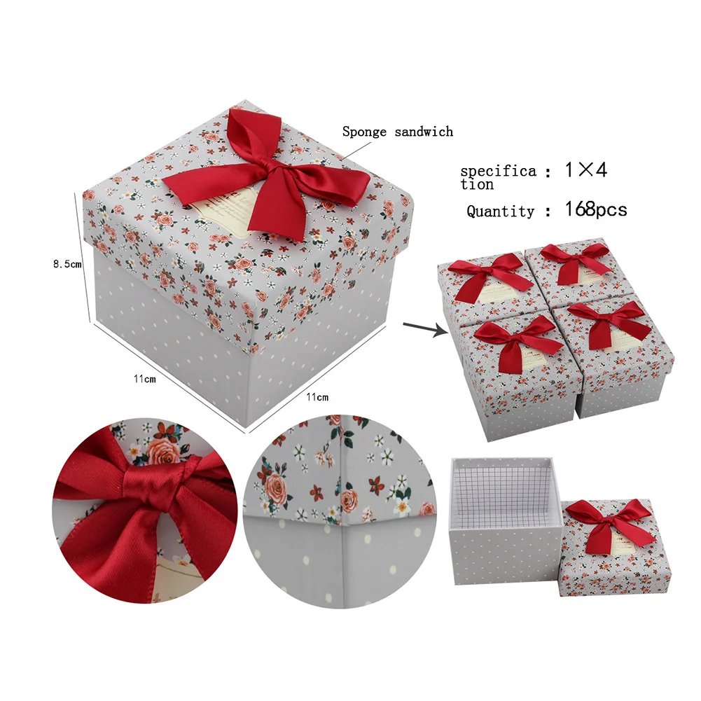 Модные Простые прямоугольные подарочные коробки маленький цветочный упаковка картонная пищевая игрушка коробки для хранения