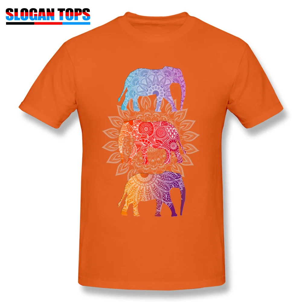 Elephantz II 100% Cotton T-shirts for Men Short Sleeve Street Tops Shirts Cute Summer Fall O-Neck Clothing Shirt Hip hop Elephantz II orange