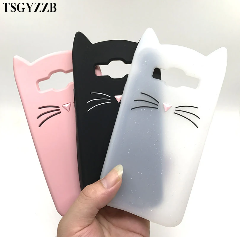 Ультратонкий Мягкий силиконовый чехол из ТПУ с котом для Samsung Galaxy J3 J5 J7 A3 A5 2016 2017