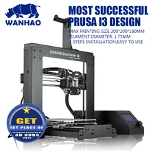 WANHAO 3D Printer i3 V2.1, DIY Desktop 3D Printer,with Build size 200*200*180mm, free Filament,SD card and LCD as gift