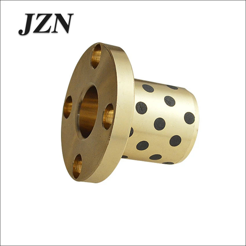 JFB flanged bronze impregnated graphite oilless bush flange solid self