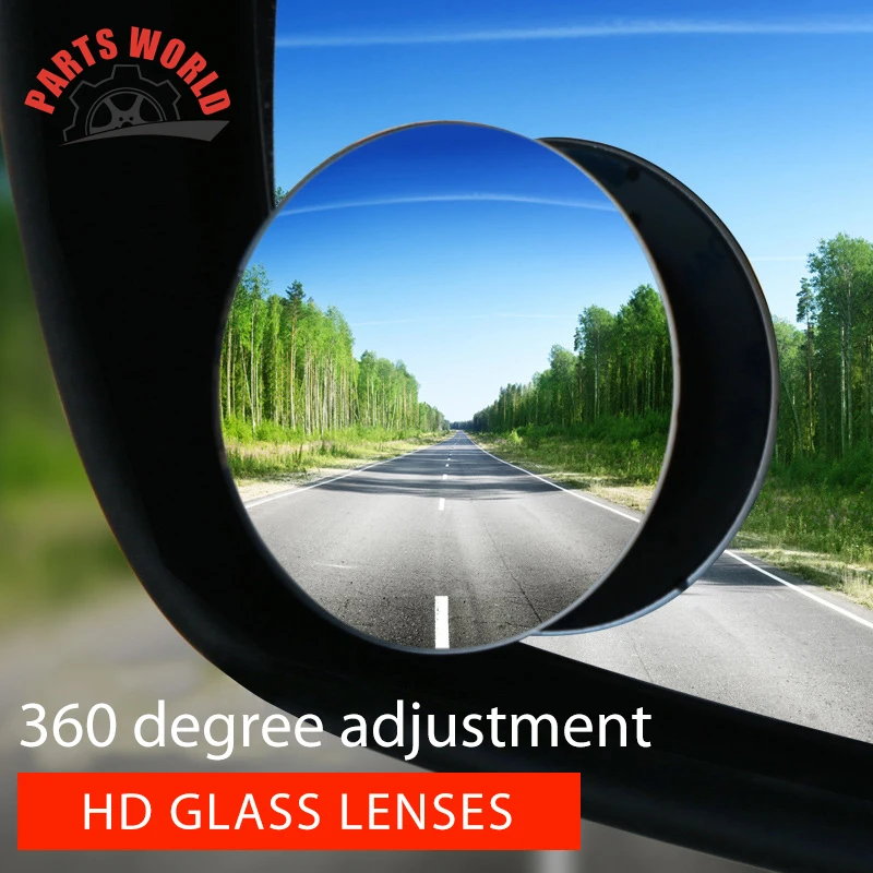 2Pcs Blind spot round mirror automatic wide angle side rear view mirror