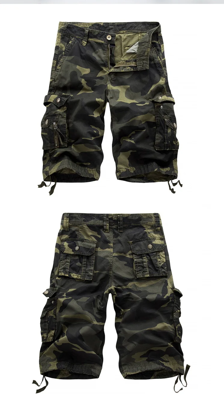 Камуфляжные военные летние дизайнерские Новые мужские карго шорты свободного покроя