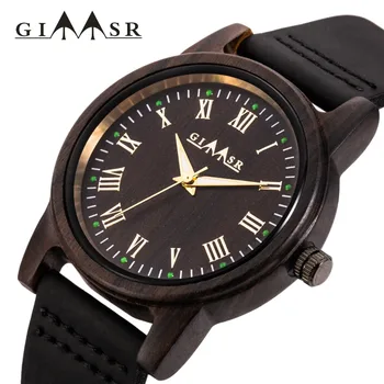 

Wooden Watches Quartz Watch Men 2019 Bamboo Modern Wristwatch Analog Nature Wood Fashion Soft Leather Creative Birthday Gifts