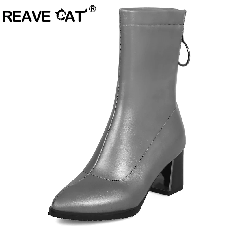 grey mid calf boots uk