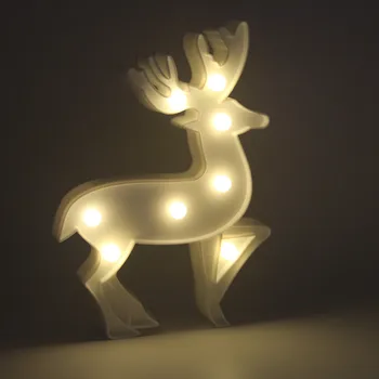 

ABS Deer LED 3D Marquee Night Light Atmosphere Lighting Creative Gifts For Kids Decorative Bedroom Table Lamp Christmas Xmas