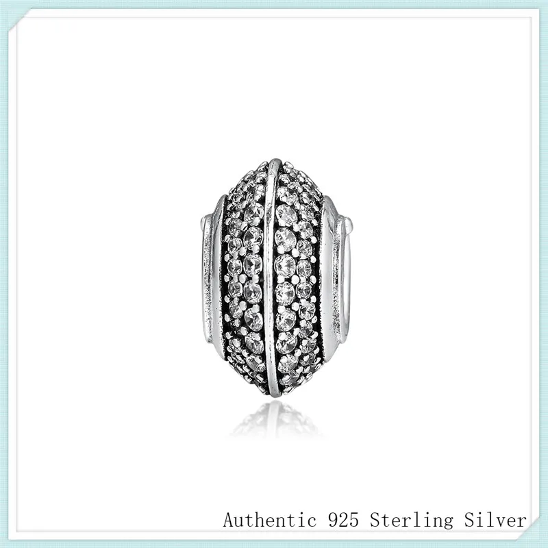 

Fit Pandora Charms Bracelets DIY Sparking Pave Beads 100% 925 Sterling Silver Clear Cz Charm for Jewelry Making Gift PF988