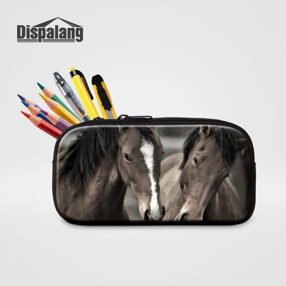 Dispalang школьная детская коробка для ручек и карандашей сумки для хранения крутая лошадь 3D печать Макияж косметичка офисные школьные принадлежности Zakka - Цвет: Лаванда