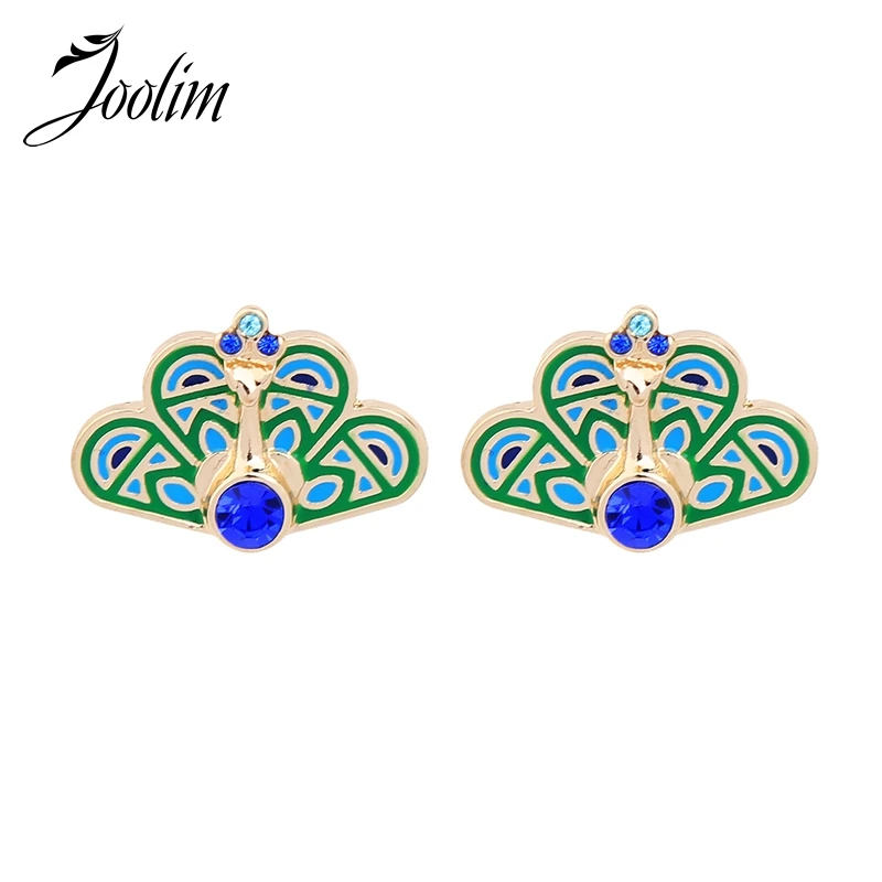 

JOOLIM Jewelry Wholesale/Chinese Style Green Peacock Stud Earring Ethnic Earring Casual Stud Korean Earring