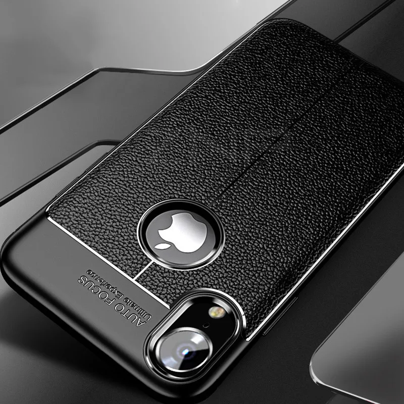 Роскошный кожаный PU силиконовый мягкий чехол для iphone 7 8 6 6s PLus X полный Чехол для iphone X Xr Xs Max противоударный бампер чехол