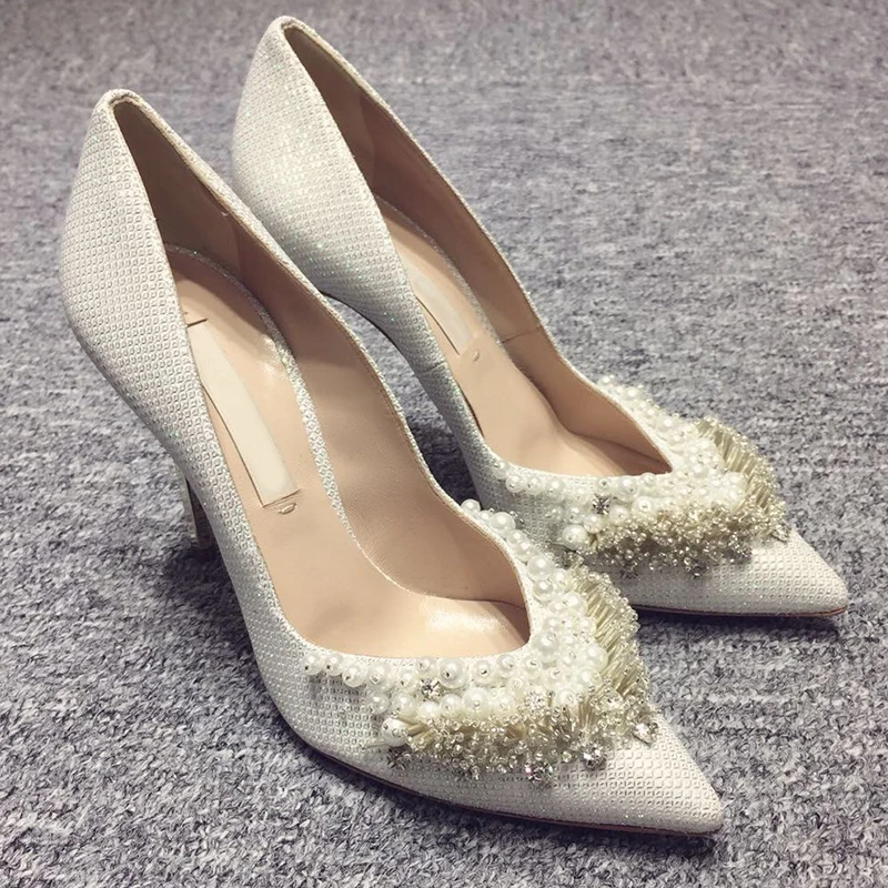 Zapatos Puntiagudos Dedo As as Bling Feminino Pic Hechos 2018 Mujeres Estilete Sequined Pic Sapato Las Caliente A Mano Abalorios Para Del Hoja Pie pgSq7awxOF