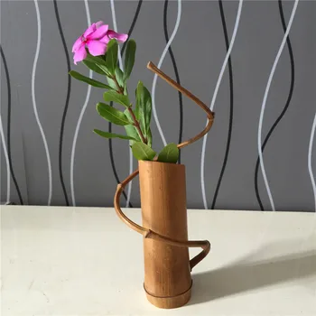 

Handmade Bamboo Flower Vase For Home Wedding Tea Desk Decoration Plant Paint High Quality Vase Gift Crafts Basket