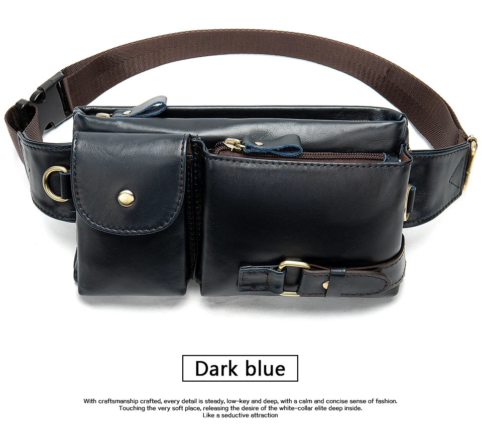 MVA Casual Men Waist Pack Genuine Leather Men`s Chest Bag Men Leather Messenger Bag Cow Leather Coin Purse Bags