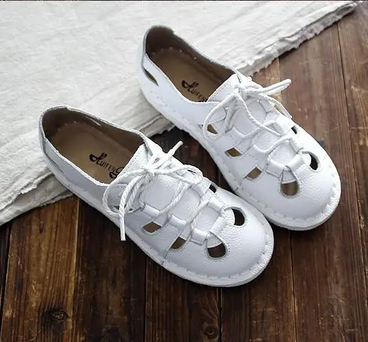 HUIFENGAZURRCS-Free shipping,2018 summer literary and artistic Fltas shoes, homemade cowhide thick bottom women shoes,3 colors HUIFENGAZURRCS-Free shipping,2018 summer literary and artistic Fltas shoes, homemade cowhide thick bottom women shoes,3 colors