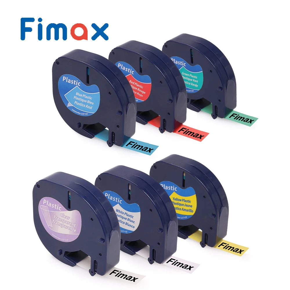 Fimax 6 шт совместимы с DYMO LetraTag этикетки ленты 91200 91201 91202 921203 12 мм для Letratag принтера