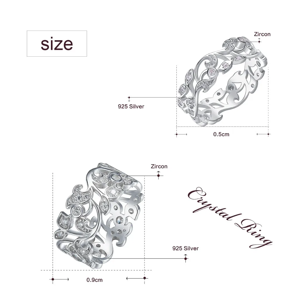 Cdyle Silver 925 Sterling Ring for Women Hollow Rhinestone Engagement Simple Bohemian Jewelry Vintage Boho Luxury Ladies Female