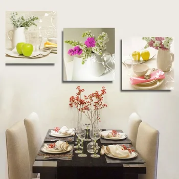 

3 Piece Cheap abstract Modern Wall Painting restaurant flower Home Decorative Art Picture Paint on Canvas Prints