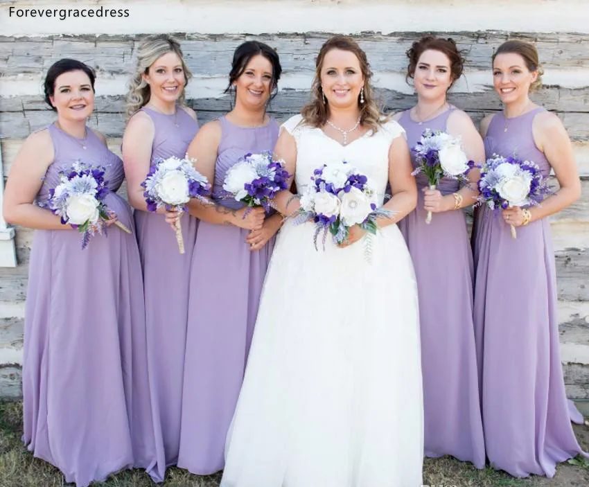 2019 Lavender Long Pregnant Bridesmaid Dresses Keyhole Neck Empire Maternity Prom Gowns Plus Size Evening Dress BM0192  75