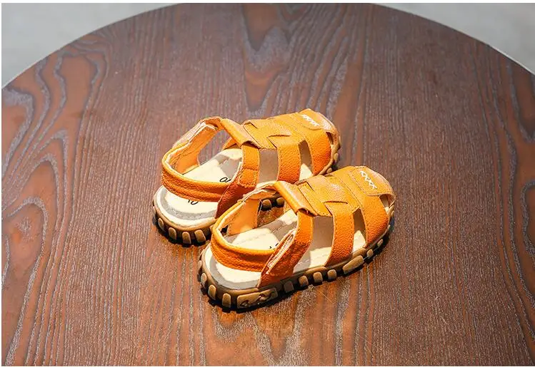 Кожаные сандалии для мальчиков мягкая кожа летом мальчиков и девочек детская пляжная обувь Дети спортивные сандалии принцесса