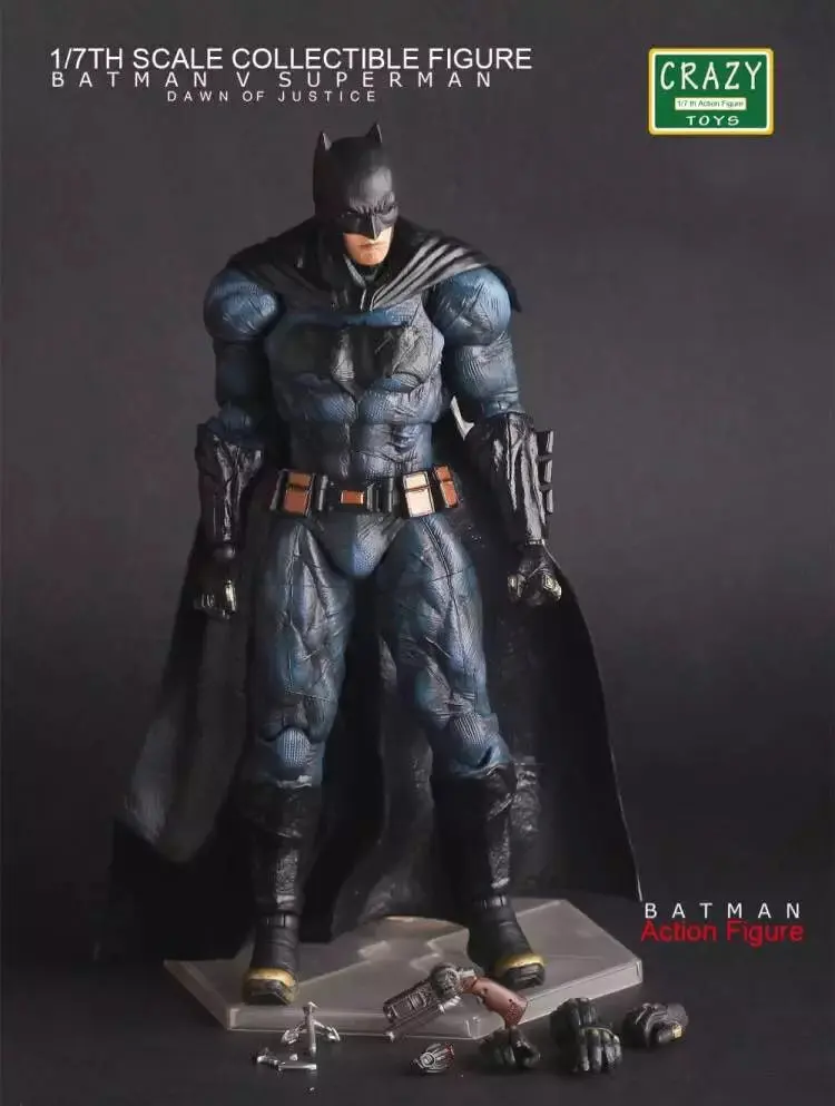 

Anime Figurines Crazy Toys Superhero Batman vs Superman Dawn of Justice Batman Action Figure PVC Doll Collectible Model Toy 22cm