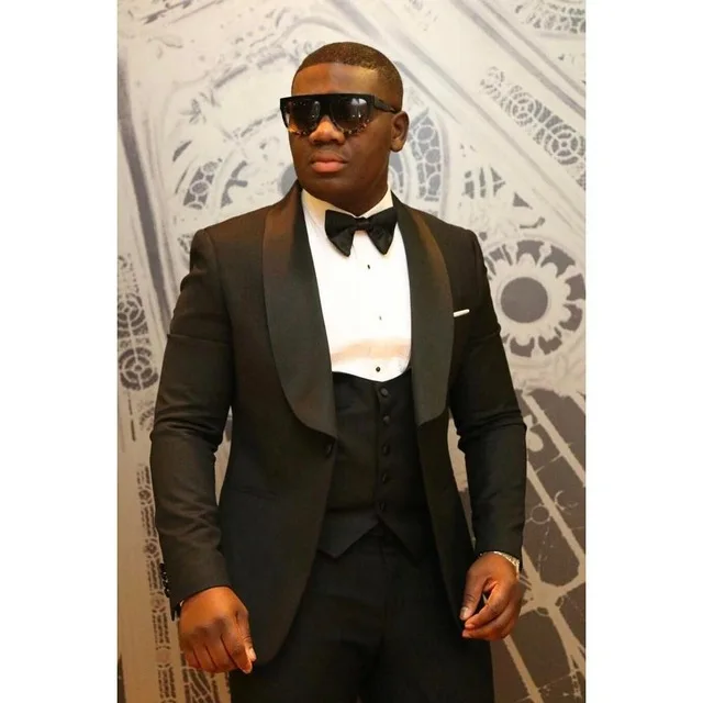 2018 Hot selling Men Wedding Suits Black Formal Casual Single Breasted Suits Groom Prom Tuxedos Business Costume Homme Mariage
