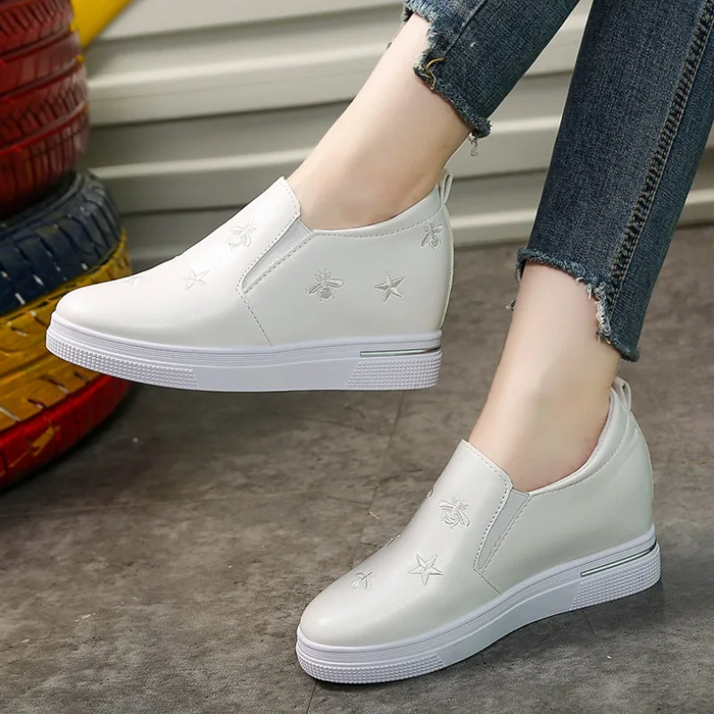 

Women Casual Shoes 2019 Autumn Hidden Wedge Heels Woman White Platform Shoes Women's High Heels Shoes For Women Shoes Sneakers