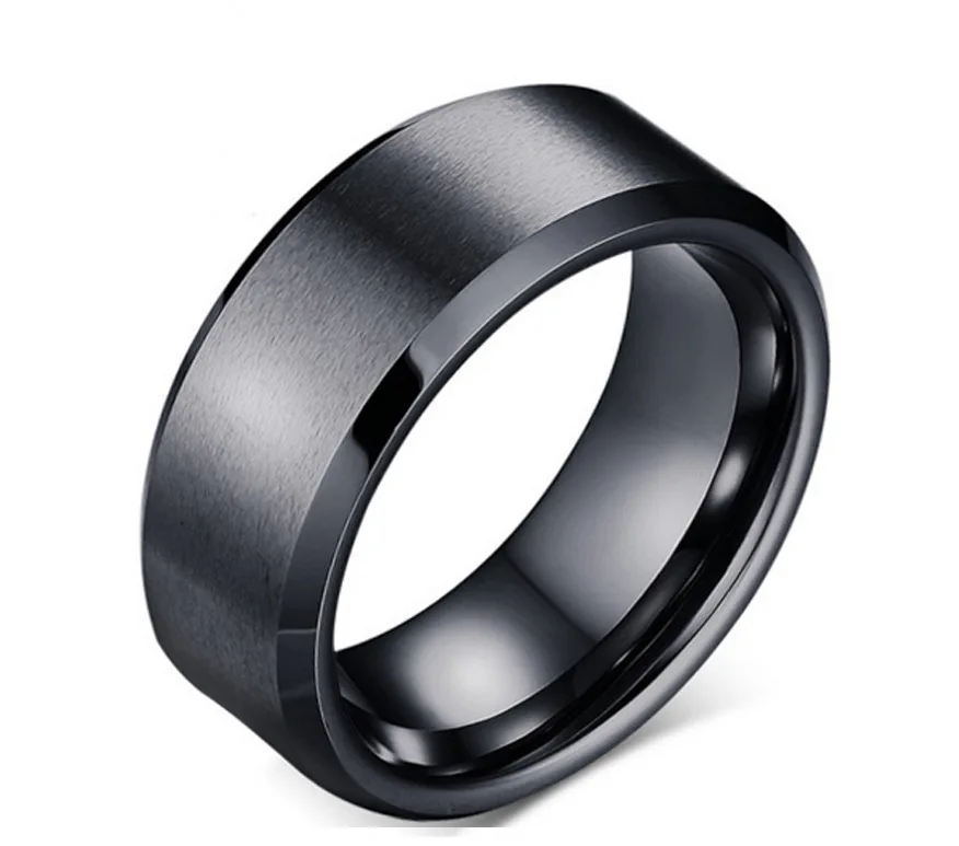 Mossovy серебро цвет для мужчин кольцо мода нержавеющая сталь черные кольца ювелирные украшения, обручальное кольцо подарки для кольцо мужское бижутерия