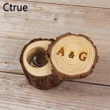 6 см X 6 см пользовательские Гравированные кольца с инициалами держатель деревянные, на выбор обручальное кольцо коробка украшение для мероприятия вечеринки поставки свадебные подарки