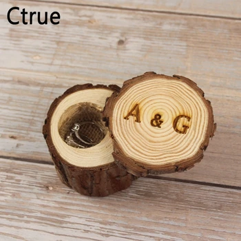 

6cmX6cm Custom engraved Initials ring holder Personalized Wooden Wedding Ring Box Decoration Event Party Supplies wedding gifts