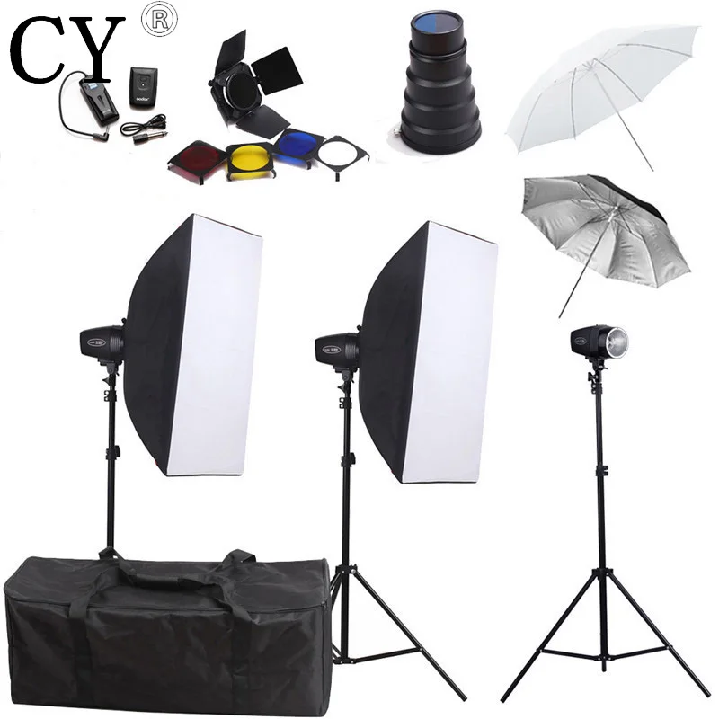 

540ws Photography Softbox Flash Lighting Kits Flash Monolight Lightbox Stand Set Photo Studio Accessories Godox K-180A