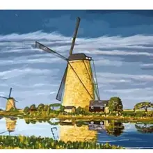 5838 датские ветряные мельницы-краска по комплекты номеров для взрослых DIY