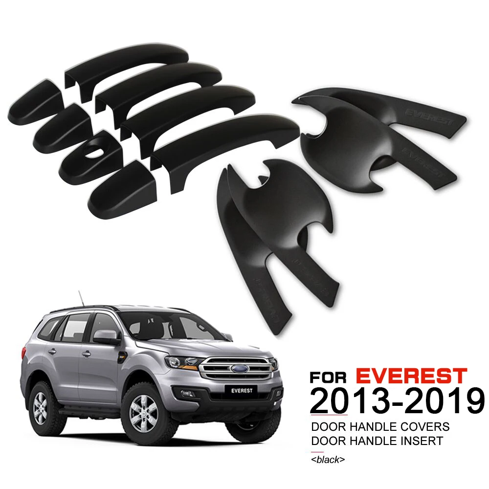 

doors handle insert cover high quality ABS plastic black car accessories decoration for ford 2015 on ranger 2012 on