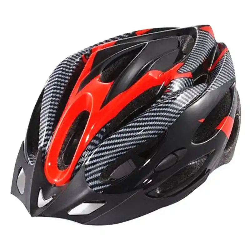 Cycling Bicycle Adult Mens Bike Helmet Red carbon color With Visor Mountain Ws
