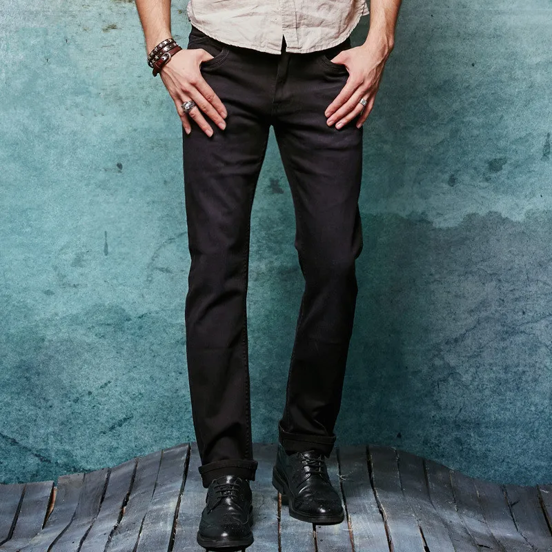 Настоящие джинсы, мужские дизайнерские хлопковые Homme Balmai, мужские брюки, известный бренд, одежда, одноцветные, средняя зима, осень, полная длина, черные джинсы