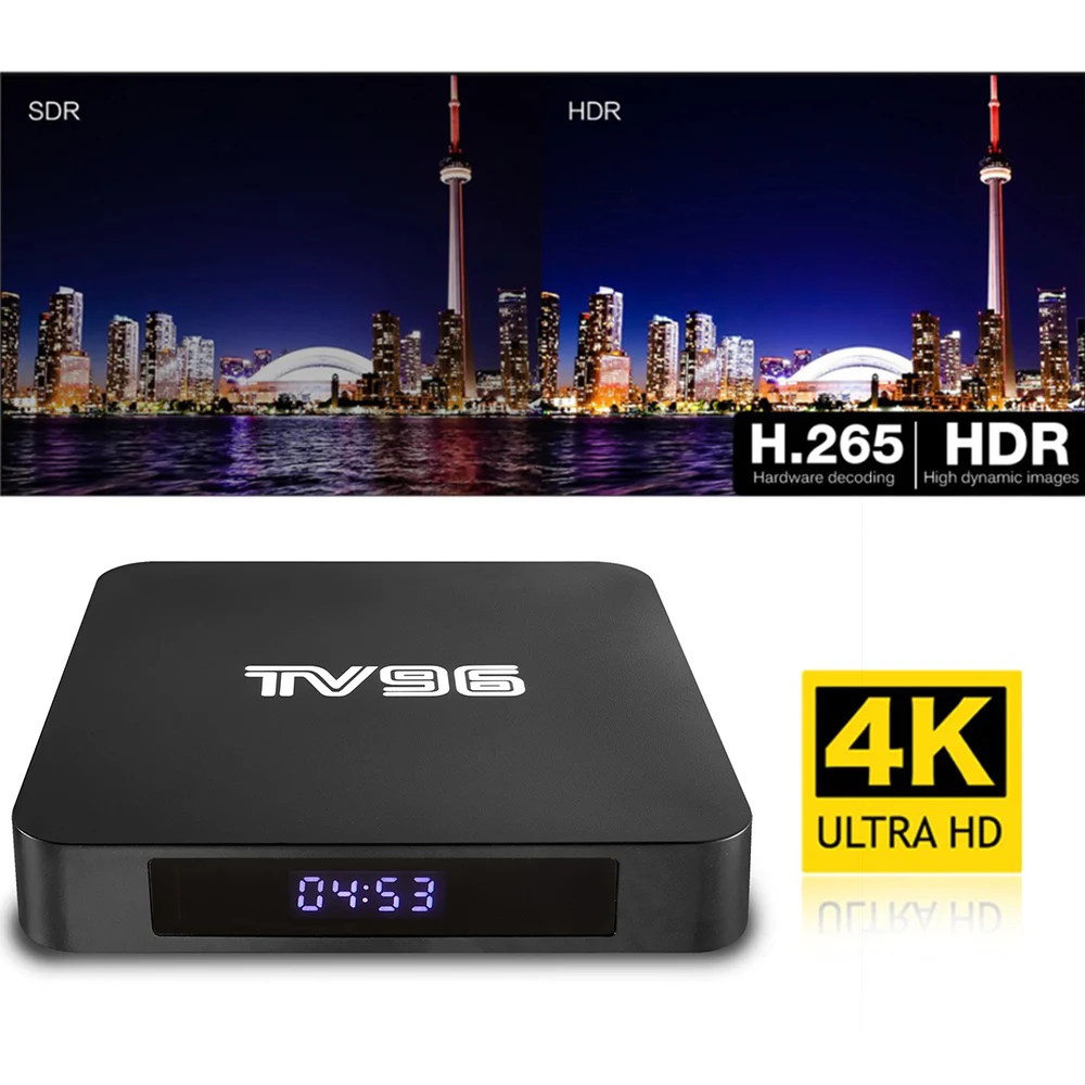 ТВ приставка TV96 Smart Android 8 1 2 ГБ/16 ГБ четырехъядерный процессор RK3328 4K Ultra VP9 H.265 BT4.0 3D