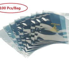 100 шт./пакет 6 ''* 8'' 8*10/10*12 дюймов Топ Открытый открытие антистатическое Экранирование мешок PE мешок от электростатического разряда, Антистатическая поглотитель влаги для PCB IC PHONE
