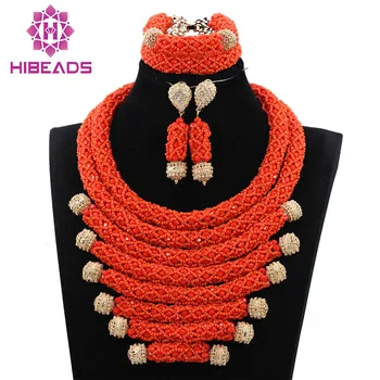 

Unique Women Long Chain African Beads Jewelry Set Purple Crystal Nigerian Wedding Bridal Engagement Jewelry Sets Gift QW1014