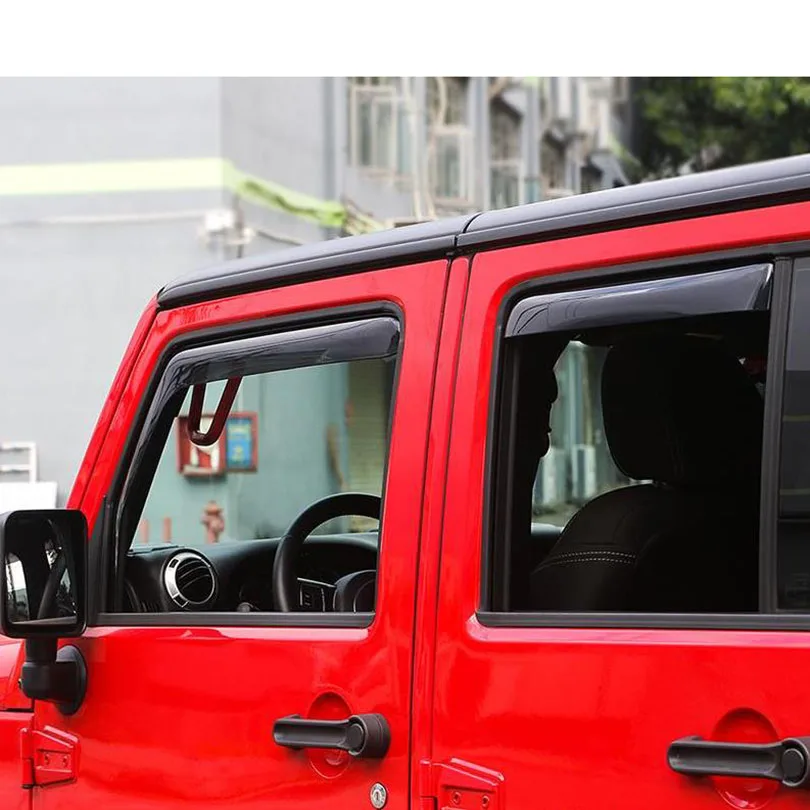 Внутриканальные чёрное Дымовое средство окна вентиляционный козырек Дождь Защита от солнца отражающая приют тенты гвардии для Jeep Wrangler JK 4 двери& 2-двери 2006