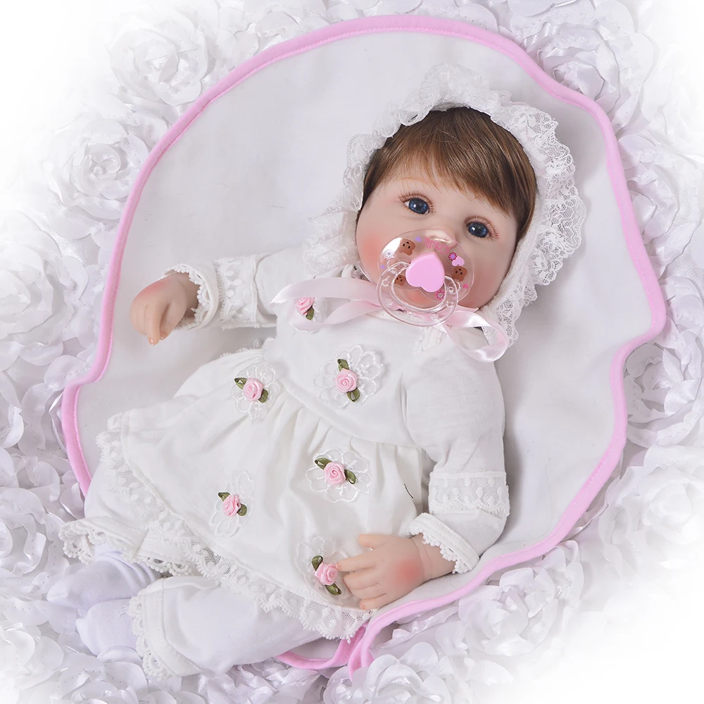 Xmas 17/" Realistic Baby Doll Reborn Lifelike Vinyl Newborn Girl Silicone Doll