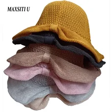 MAXSITI U Весна и лето новая хлопчатобумажная пряжа смешанный вязаный лук ведро шляпы Женская мода Повседневная раковина шляпа рыбака