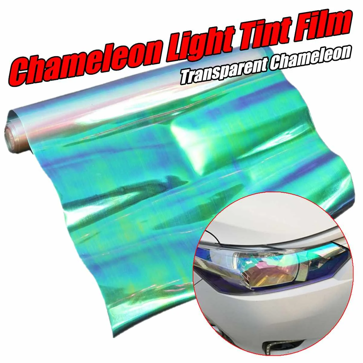 

30cmx120cm Transparent Chameleon Car Headlight Tail Light Cover Tint Film Sticker Change