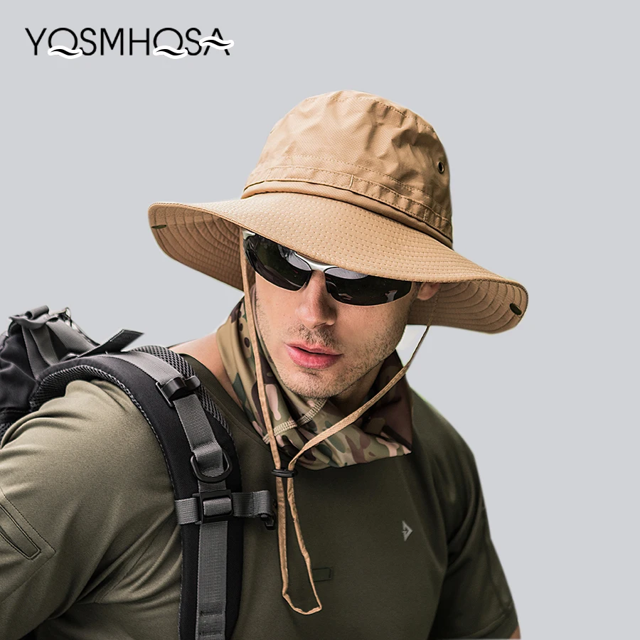 

Cap Men Tactical Army Summer Fishing Hat UV Protection Women Hiking Beach Bucket Hat Dad Outdoor Unisex Sunhat Foldable WH610