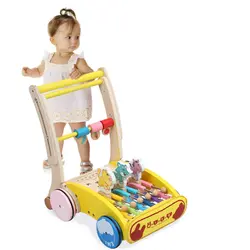Новое поступление детские деревянные ходок руки толкать автомобиль игрушки для малышей Дети складной регулируется высота Уокер против